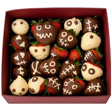 Halloweenské jahody v čokoláde