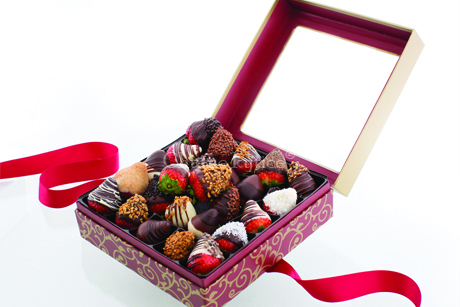 Jahody v čokoláde v luxusnej krabičke